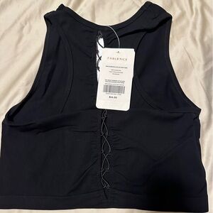 Fabletics Seamless lace up crop top- size small